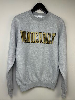 Champion Vanderbilt Commodores Sweatshirt S Gray Spellout Crewneck NCAA